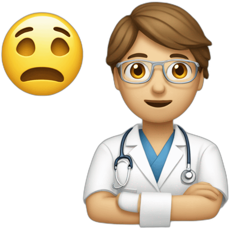 Anesthésiste qui intube un patient emoji