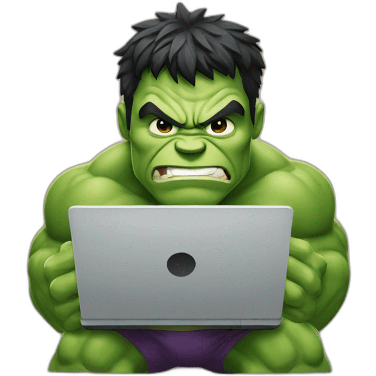 hulk with laptop emoji