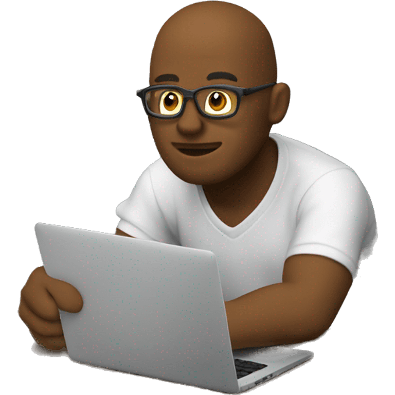 programmer is writing code on his laptop emoji