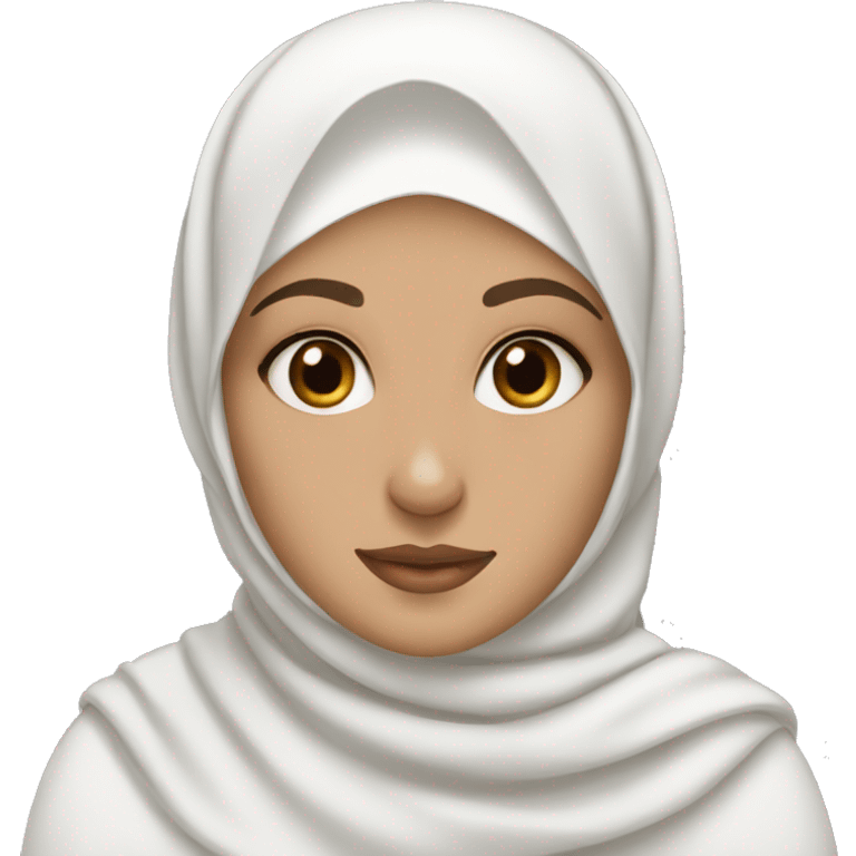 White hijabi girl with brown eyes emoji