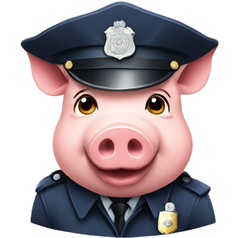 2D pig with police hat emoji emoji