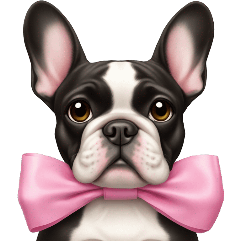 french bulldog with pink bow  emoji