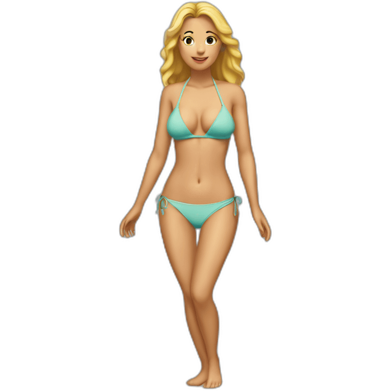 soft-fit Caucasian woman bikini (beach body) bed emoji