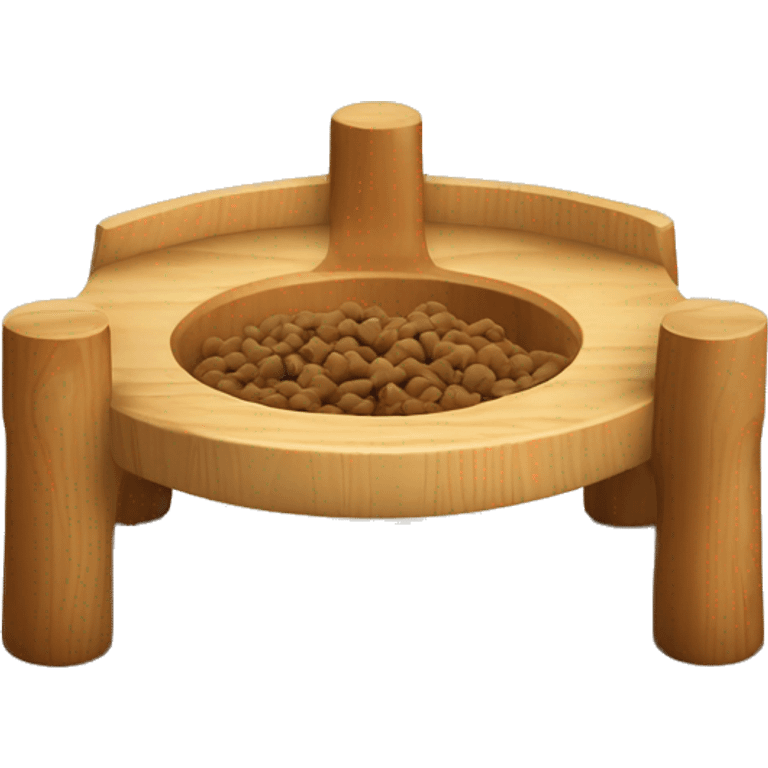 Elevated pine wood dog feeder  emoji