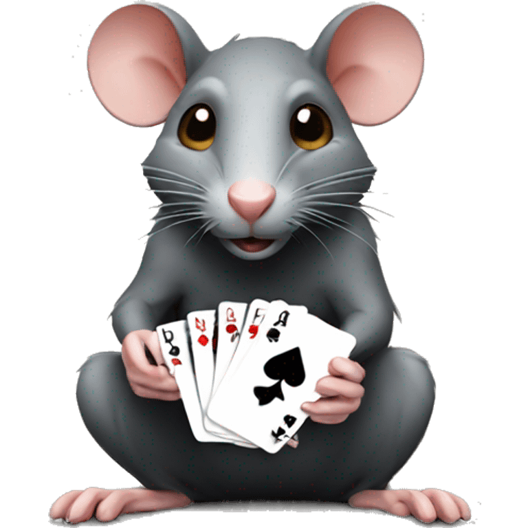 Rat playing poker emoji