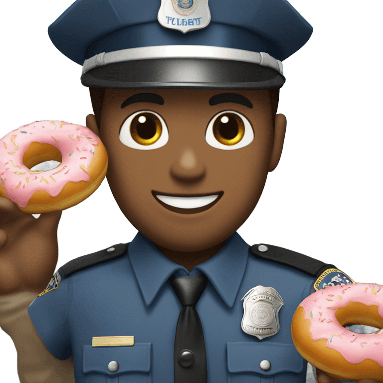 Cop with donut emoji