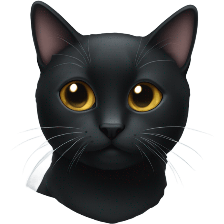 Balckcat with glassy emoji