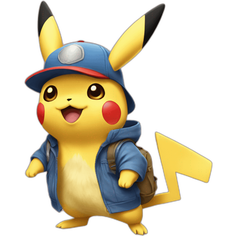 Pikachu wearing Ash’s hat emoji