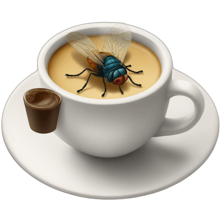 a fly inside the coffee emoji