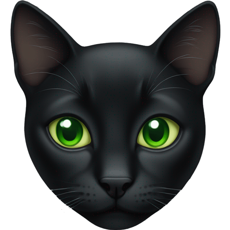 Black cat with green eyes emoji