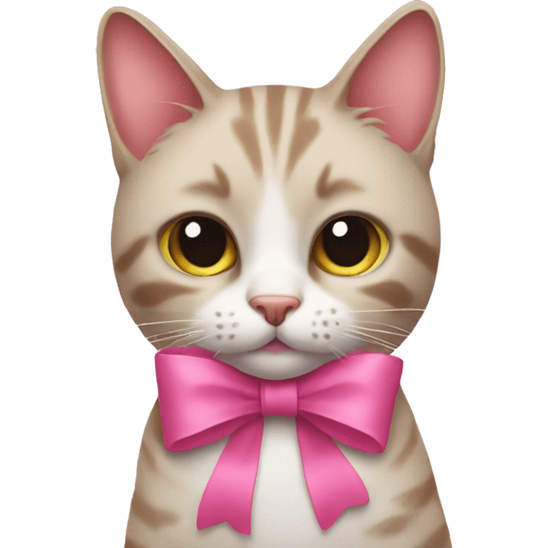 Cat with a pink bow  emoji