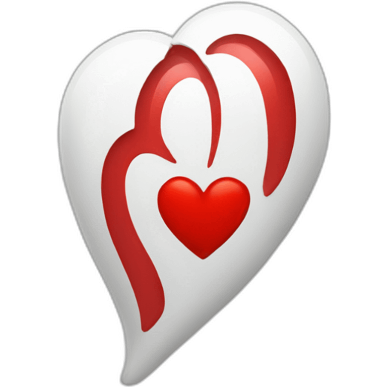 coeur rouge et blanc emoji