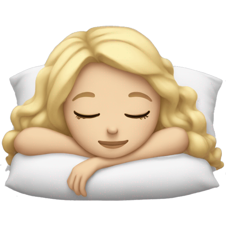 Blonde girl sleeping emoji