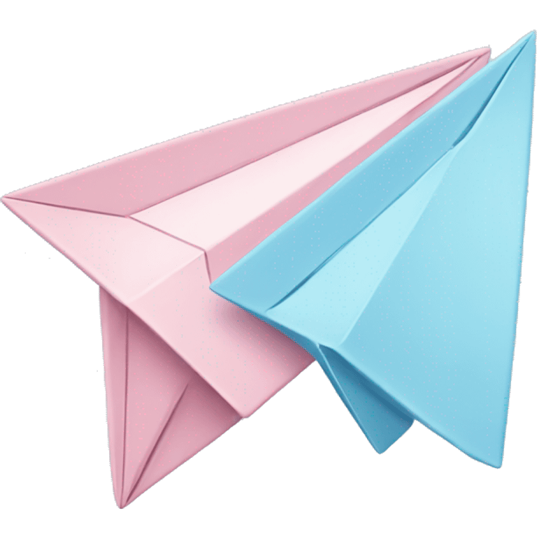 Pastel pink and pastel blue paper airplane  emoji