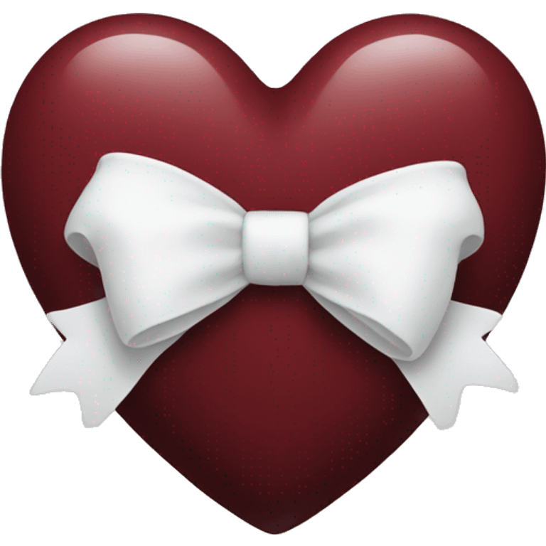 Dark red heart with a white bow emoji