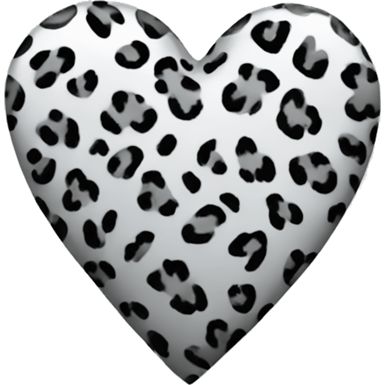 Silver Leopard print heart emoji