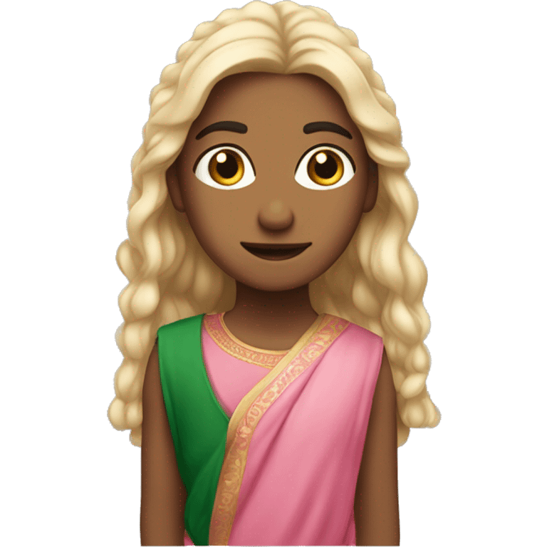 Indian Irish boy with slightly curly hair and blonde girl with pink straight emoji