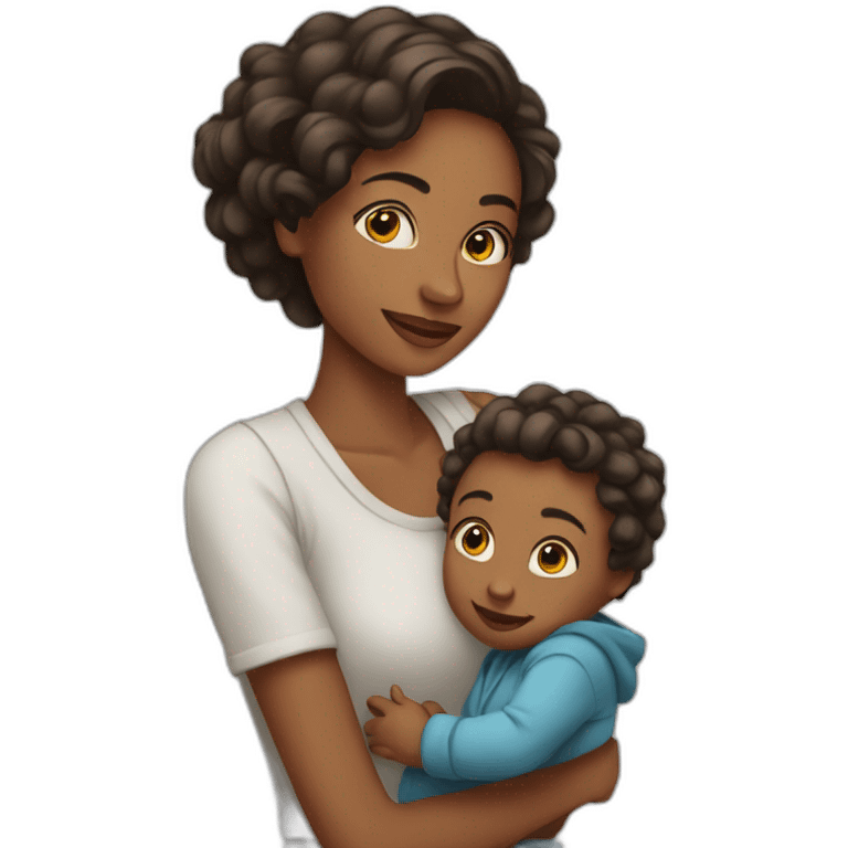 Woman-cute-with-her-child emoji