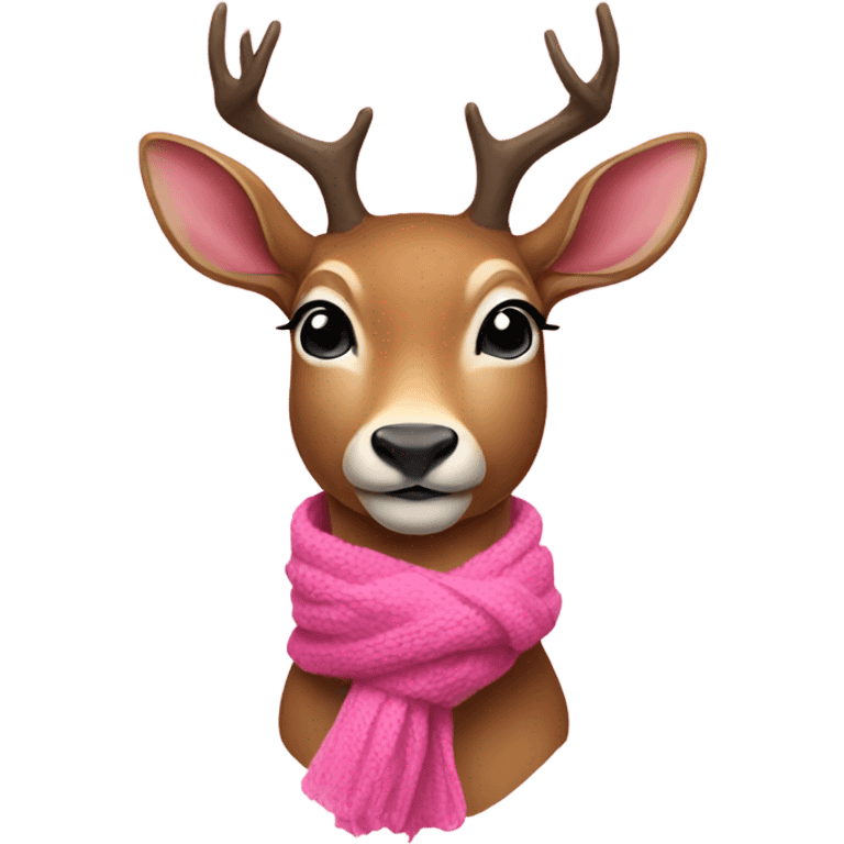 deer with pink scarf emoji