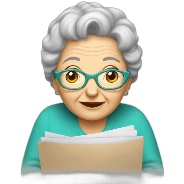 Granny with menu emoji