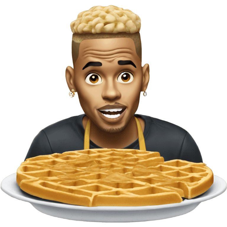 chris brown eating waffles emoji