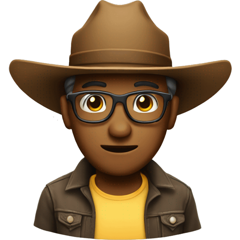 nerd emoji but with cowboy hat emoji