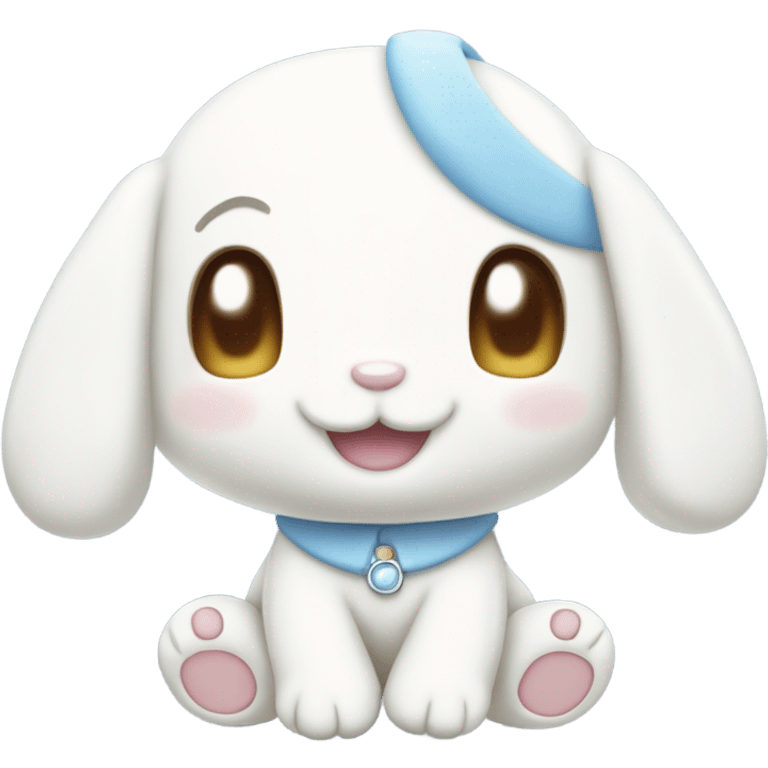 Cinnamoroll from sanrio smiling, full body, súper cute  emoji