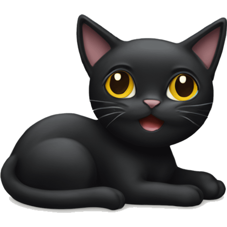 black cat drawing a cat emoji