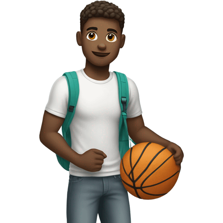 white skin young guy with sport bag in his right hand emoji