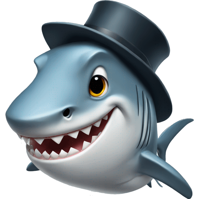 shark with tophat emoji