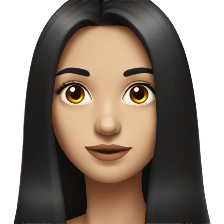 Hyper Realistic Beautiful Spanish girl brown eyes straight very long dark black hair  emoji