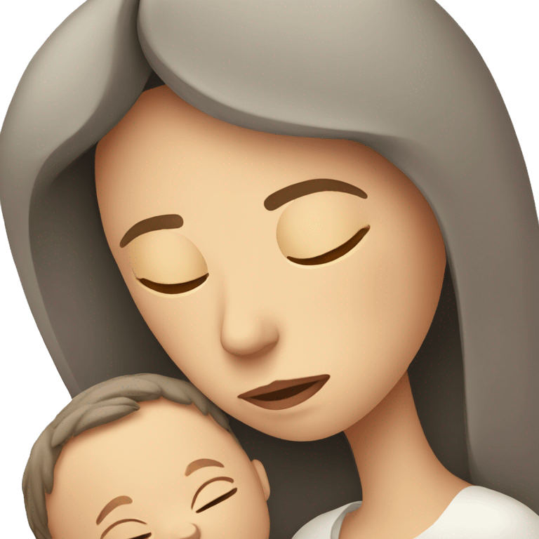 European sad mother with newborn emoji