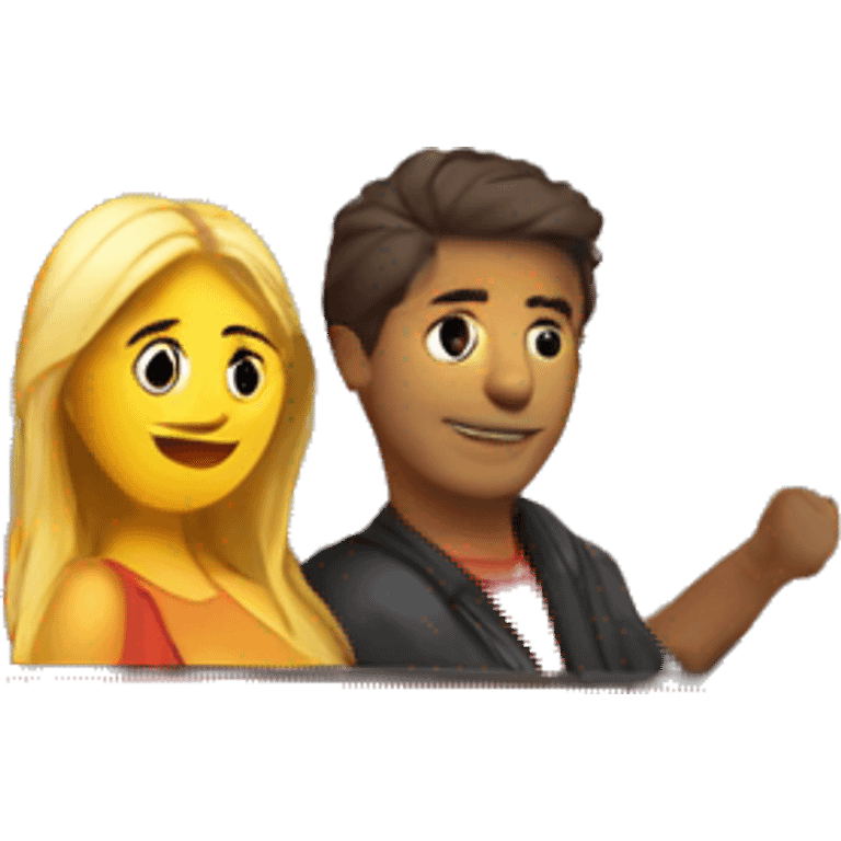 Couple on red auto  emoji