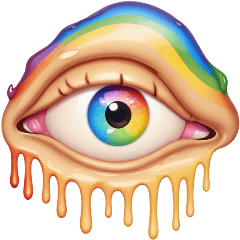 weird melted rainbow eye emoji