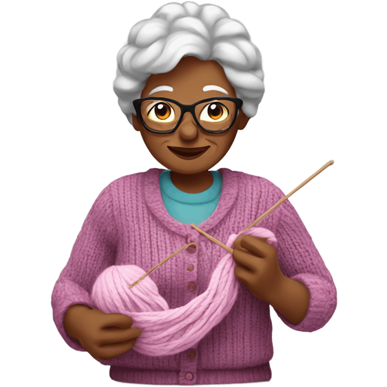 Grandma knitting emoji