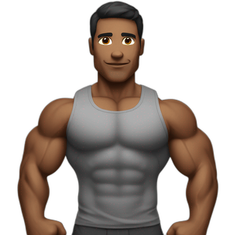 a smart bodybuilder emoji