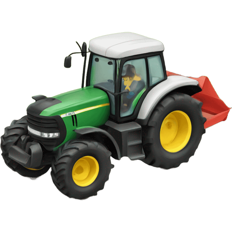 a tractor scooping up manure emoji