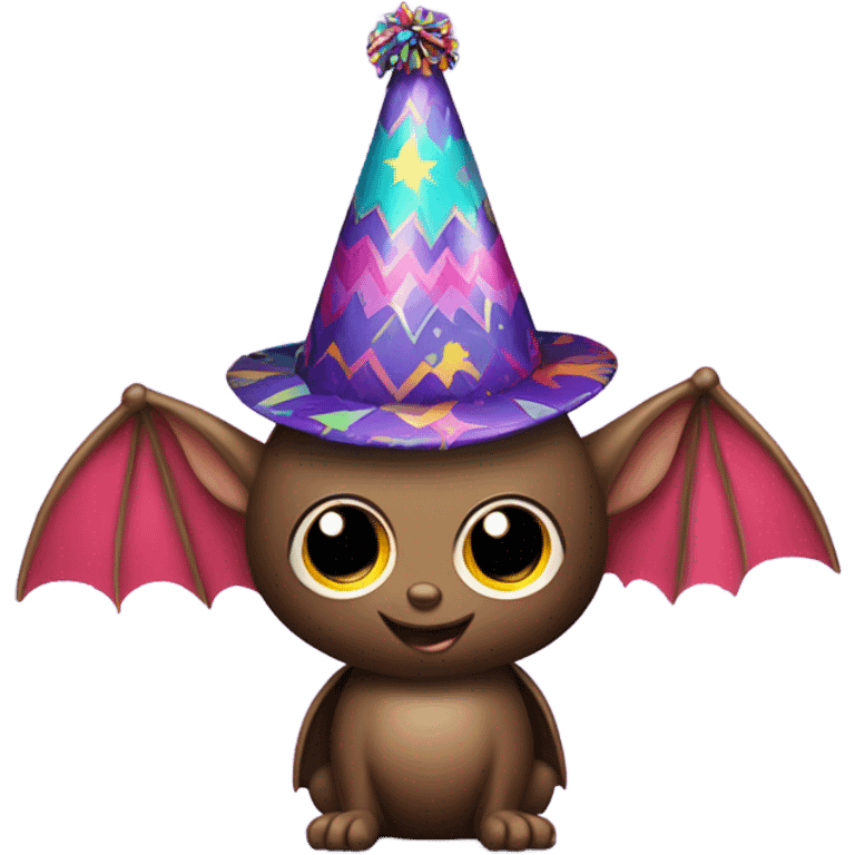 bat wearing party hat emoji