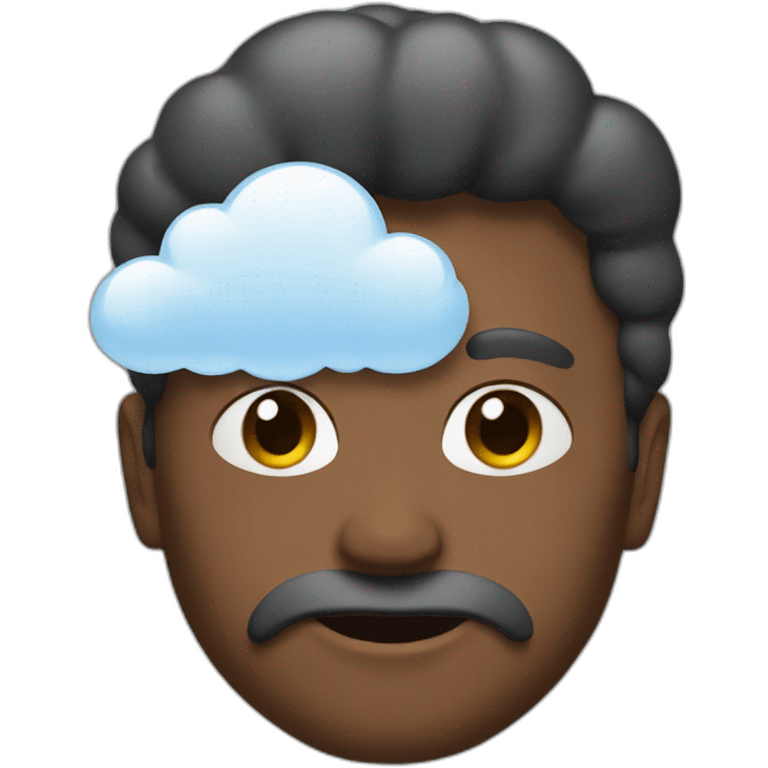 a man with a cloud infront of his face emoji