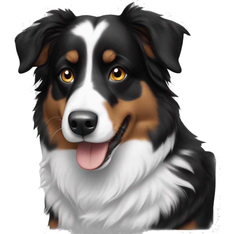 Black and white Australian shepherd emoji