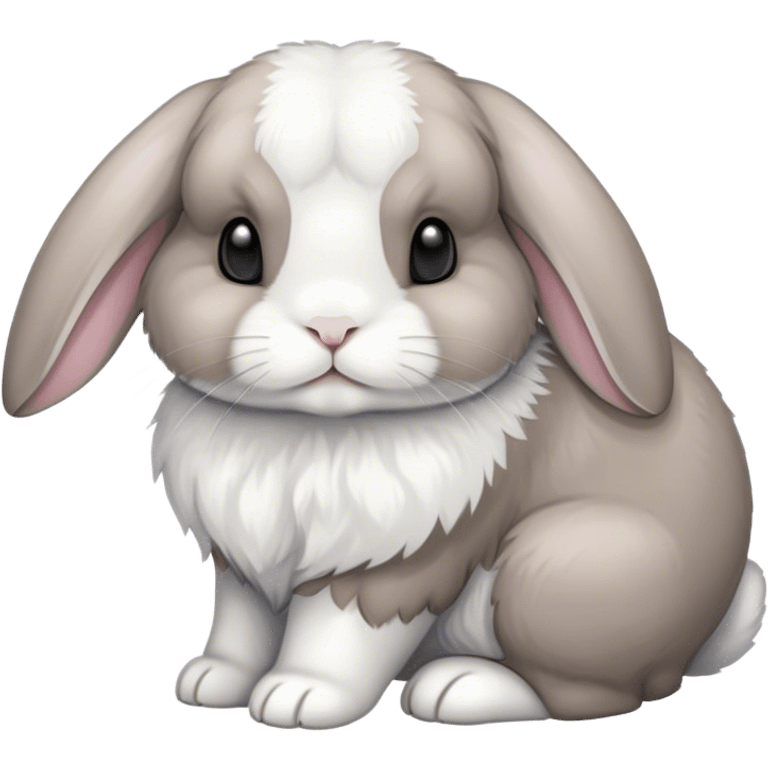 Holland loop white and grey bunny emoji