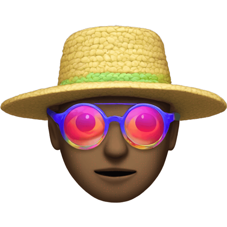 rave glasses big hat colorful annoying emoji