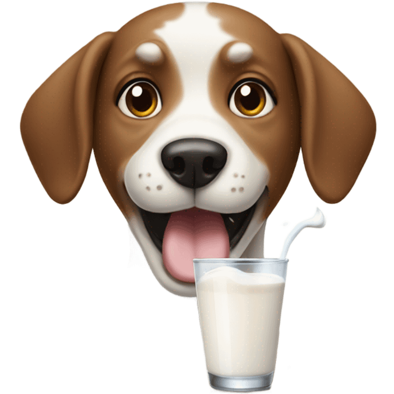 Dog drinking milk emoji