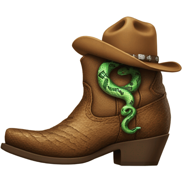 snake with cowboy boots emoji