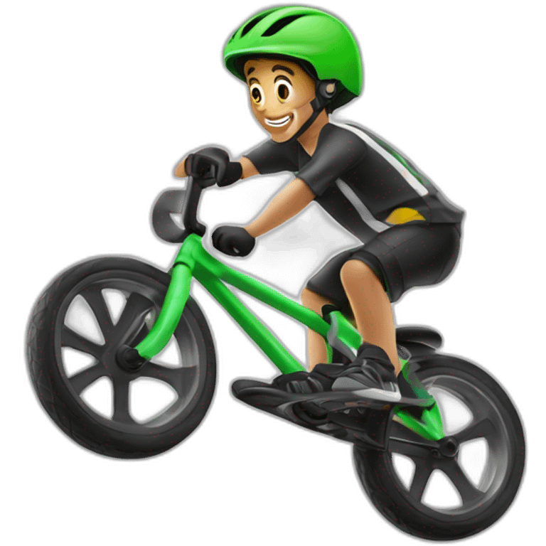 Un garçon métisse de 1metre 70 faisant du BMX race emoji