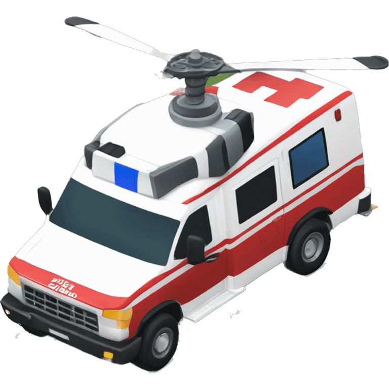 helicopter landing on an ambulance  emoji