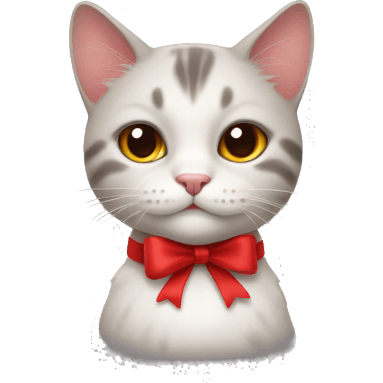 cat with red bow emoji