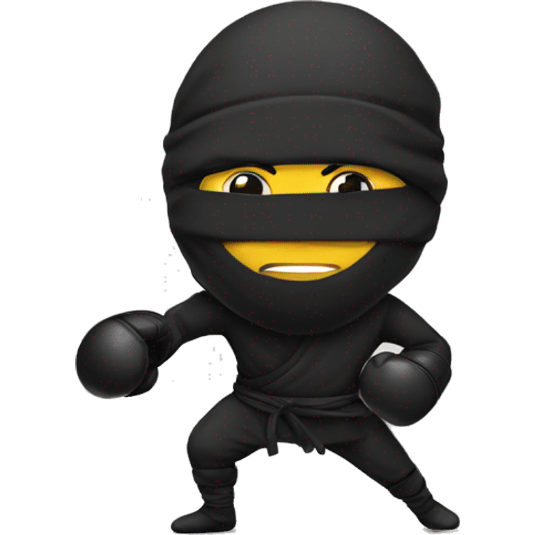 Ninja with boxing gloves  emoji