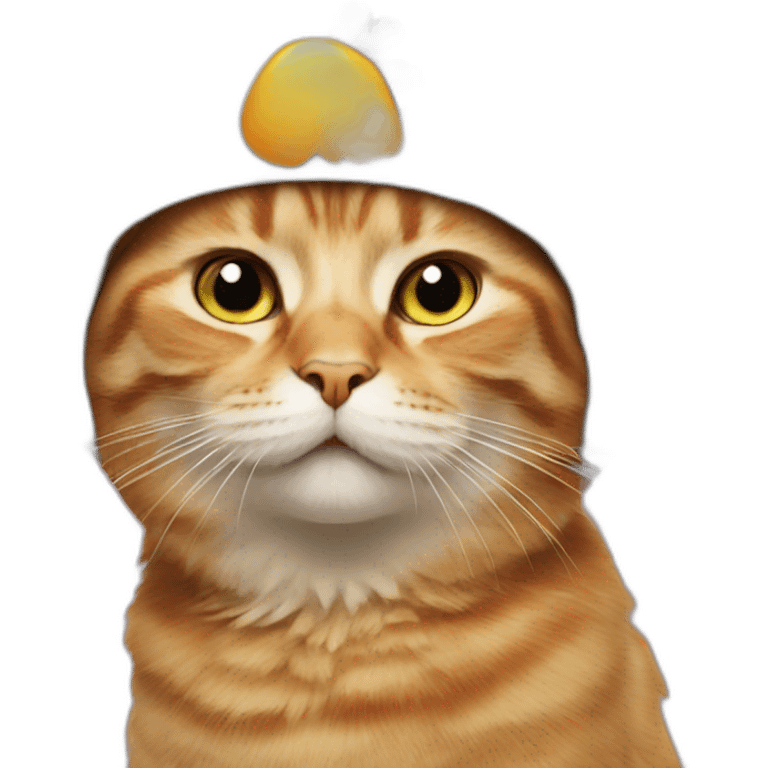 Cat wearing chicken hat emoji