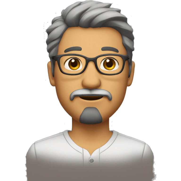 Tenned gaucho with glasses and goatee and mustache emoji